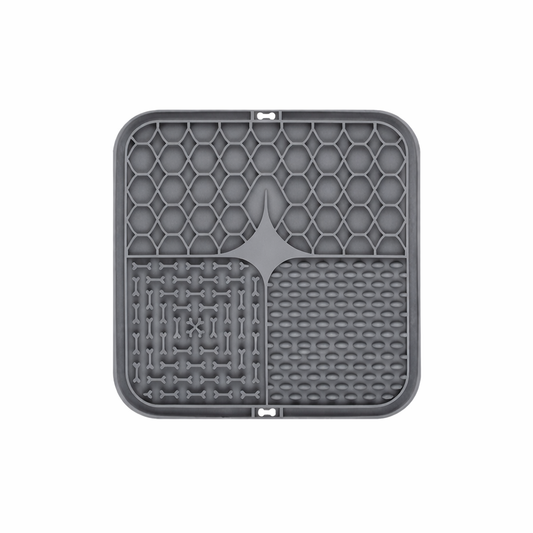 Pawtix MindMat Pro silicone dog puzzle lick mat with textured surface in grey